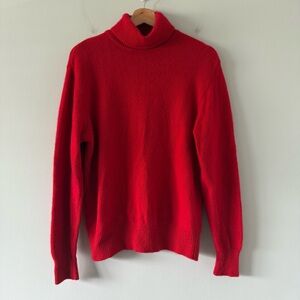 Vintage Neiman Marcus Cashmere Sweater Womens Large Red Mob Wife Old Money